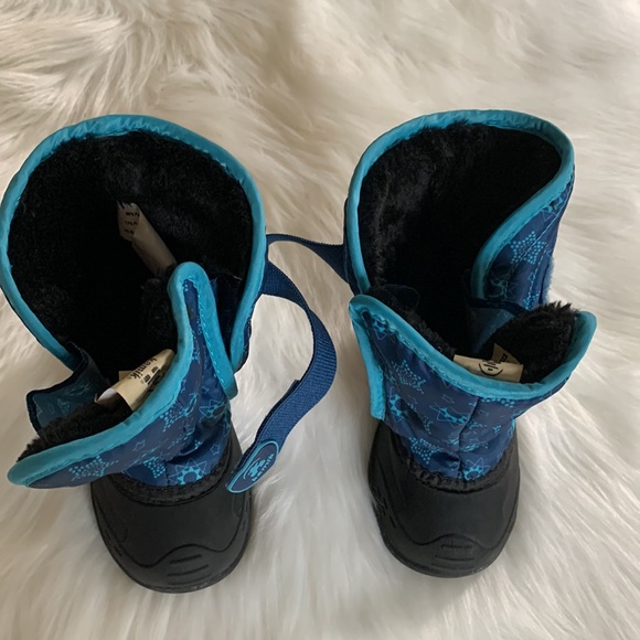 Kamik Snow Bug Blue and Black Velcro Strap Toddler Snow Boot - Picture 6 of 12